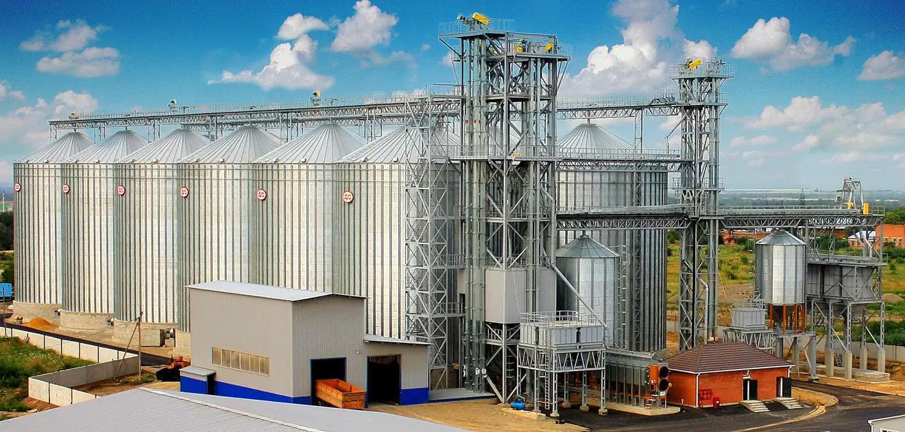 Modern grain storage facilities Modern grain storage facilities